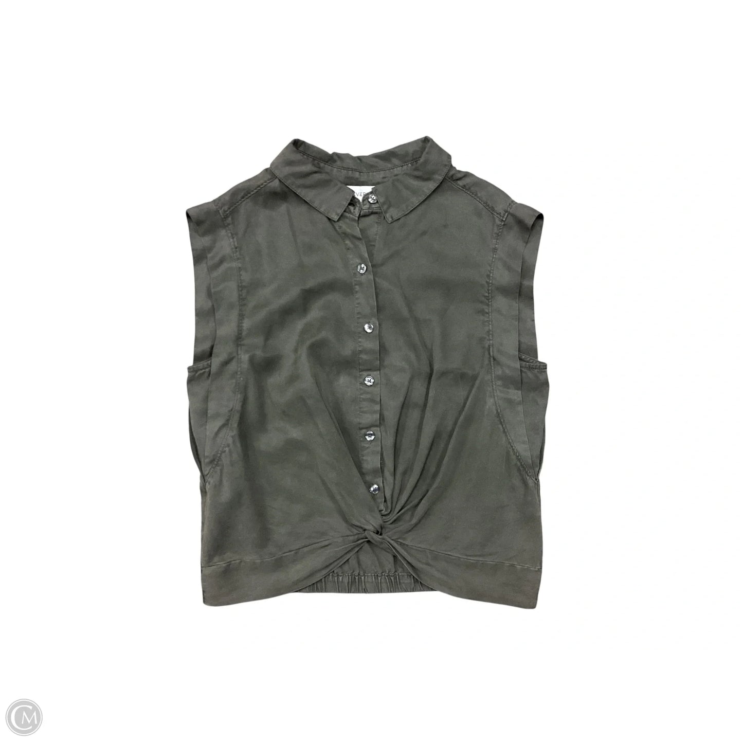 Blouse Short Sleeve By Evereve In Grey, Size: S