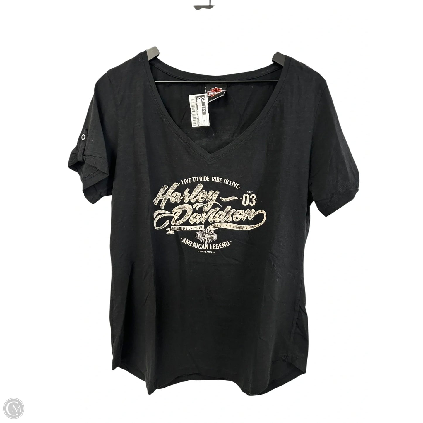 Top Short Sleeve By Harley Davidson In Black, Size: Xl