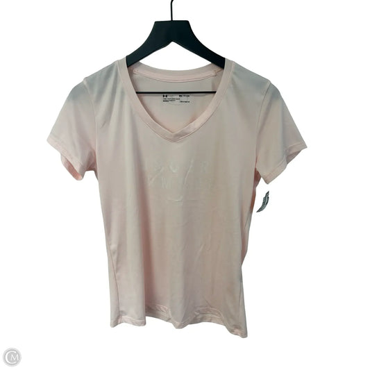 Athletic Top Short Sleeve By Under Armour In Pink, Size: S
