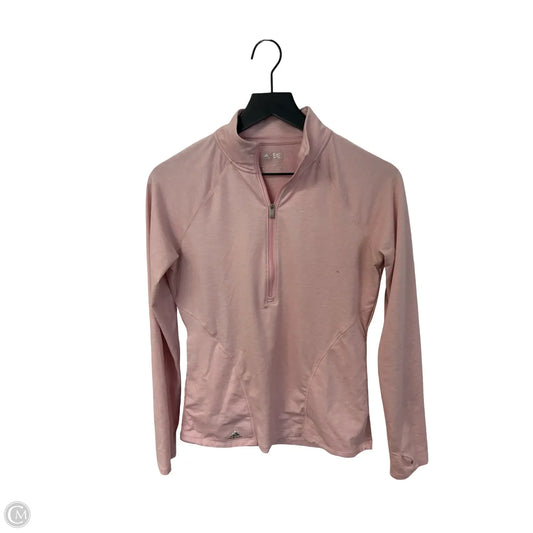 Athletic Top Long Sleeve Collar By Adidas In Pink, Size: S