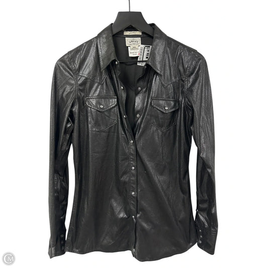 Blouse Long Sleeve By Ariat In Black, Size: M