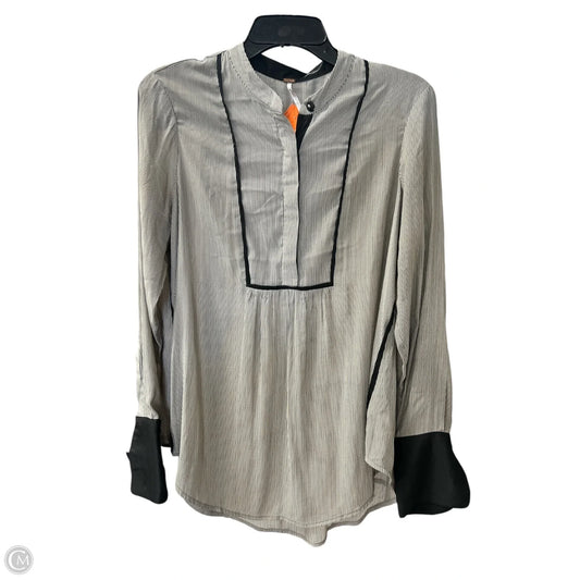 Blouse Long Sleeve By Free People In Black & White, Size: S