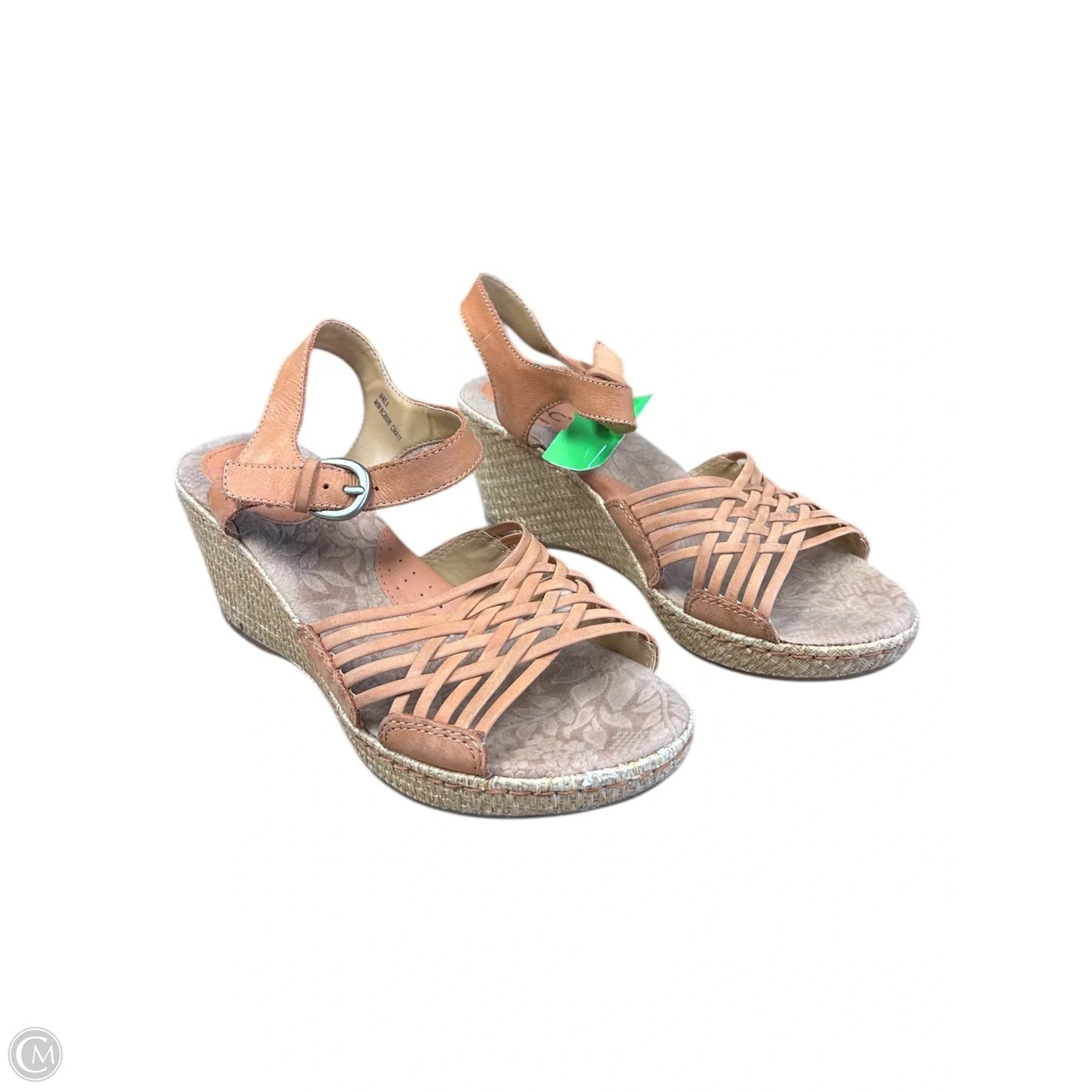 Sandals Heels Wedge By Boc In Tan, Size: 9