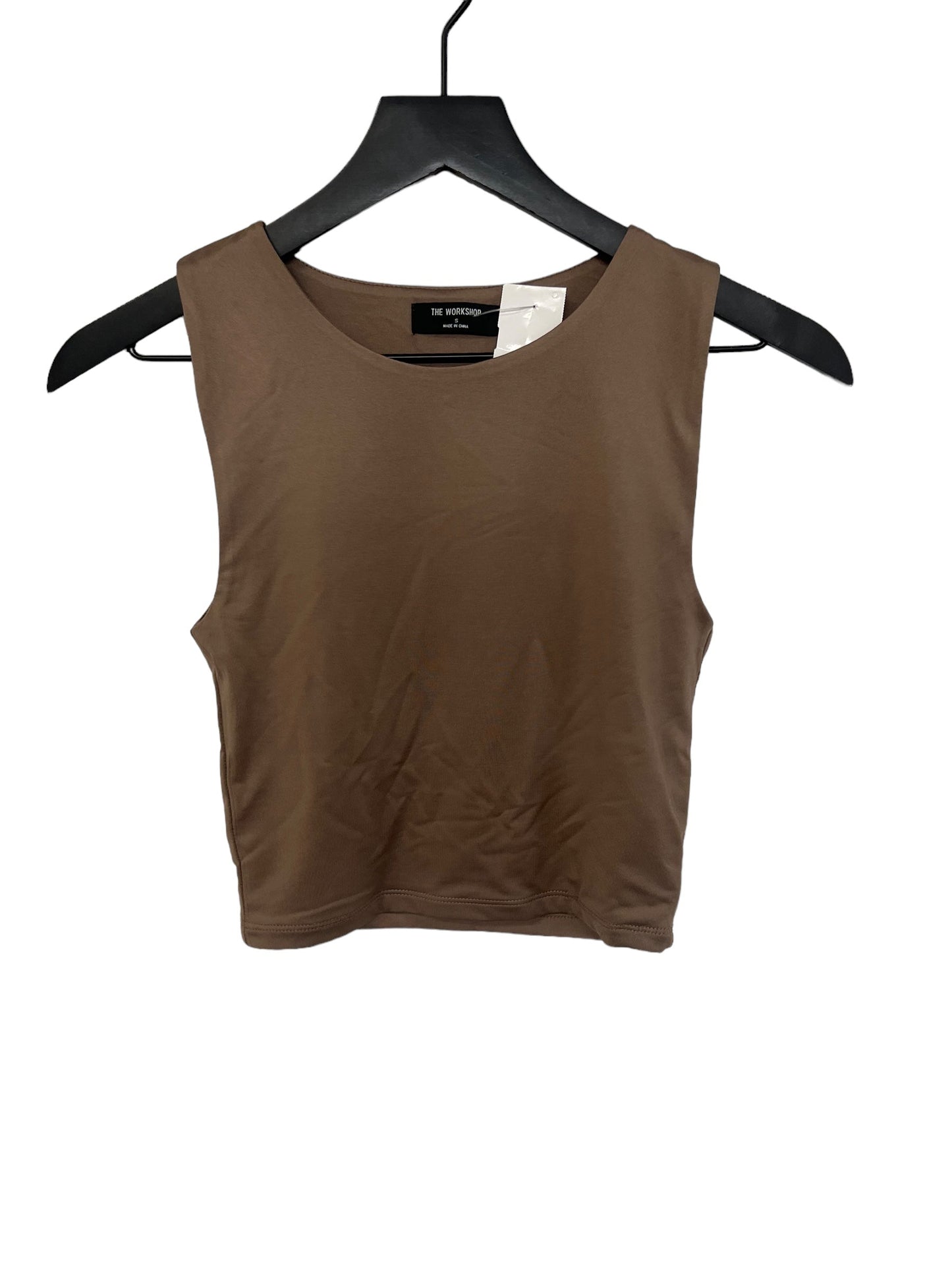 Brown Top Sleeveless Basic Workshop, Size S