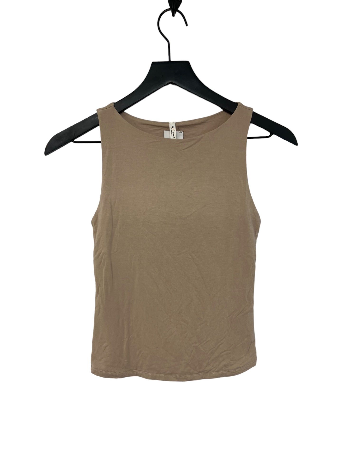 Beige Top Sleeveless Basic Clothes Mentor, Size S