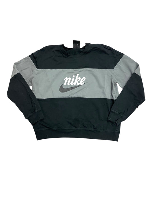 Sweatshirt Crewneck By Nike Apparel In Black & Grey, Size: L