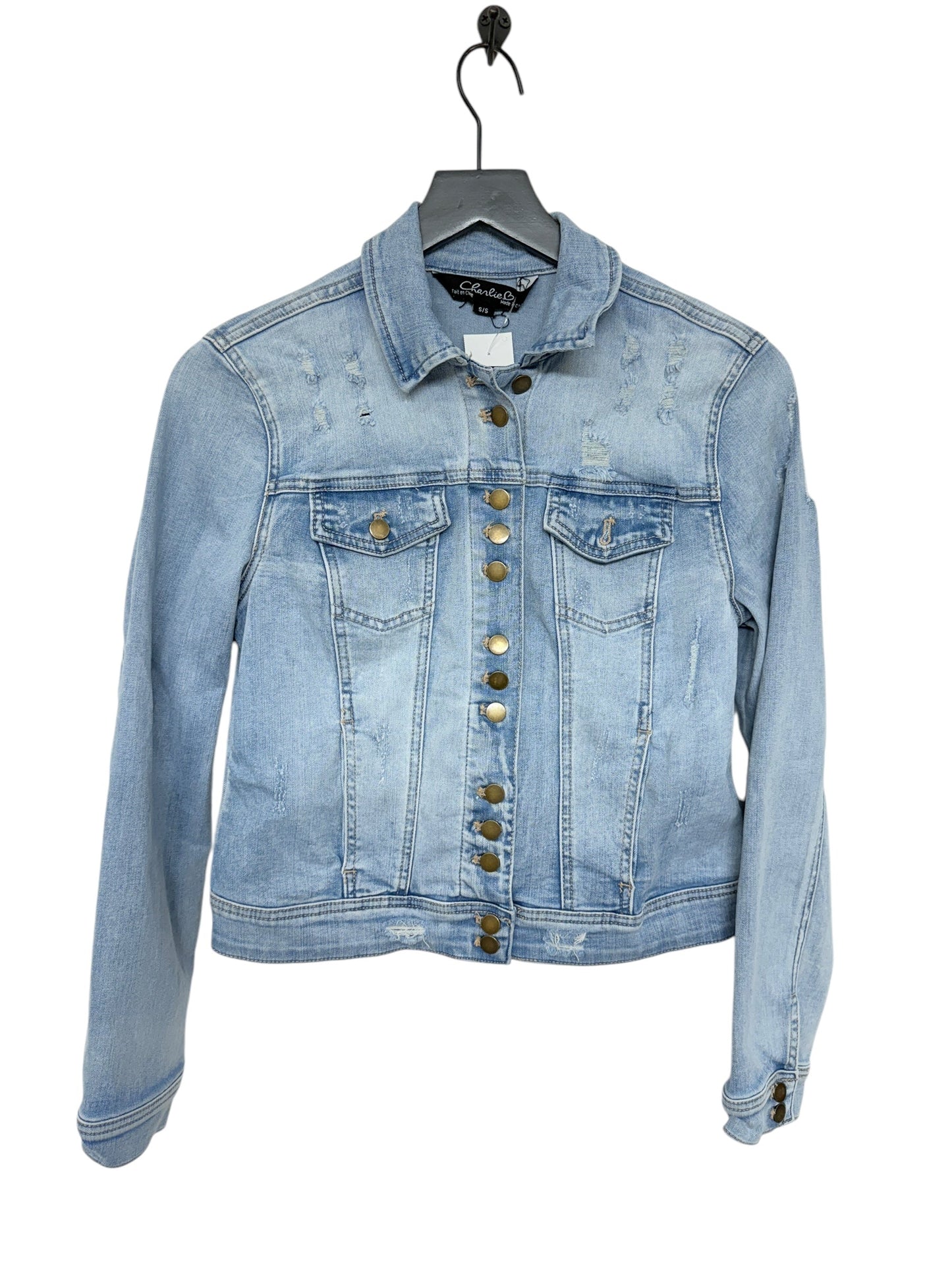 Jacket Denim By Charlie B In Blue Denim, Size: S