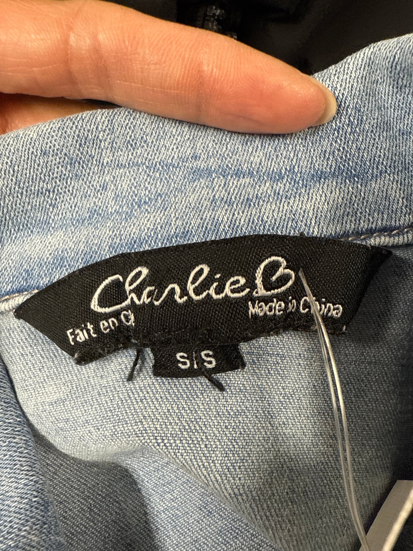 Jacket Denim By Charlie B In Blue Denim, Size: S