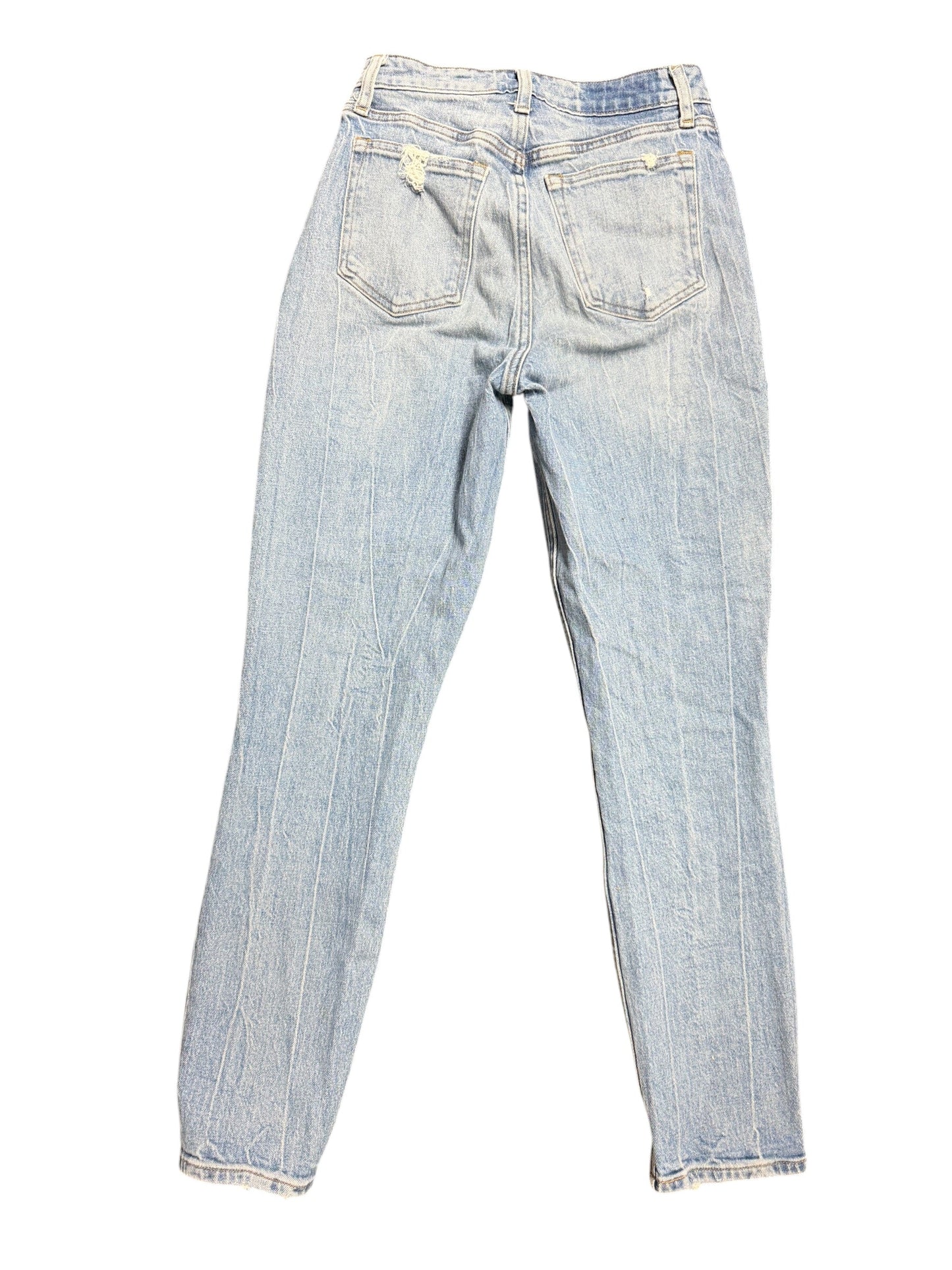 Jeans Straight By Abercrombie And Fitch In Blue Denim, Size: 0