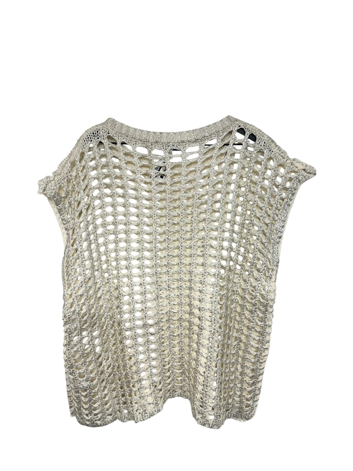 Sweater Short Sleeve By She + Sky In Silver & White, Size: L