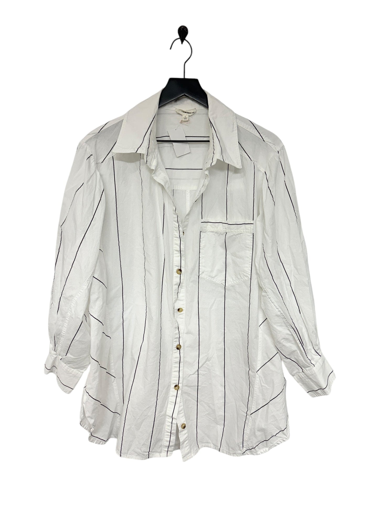 Blouse Long Sleeve By Ee Some In White, Size: L