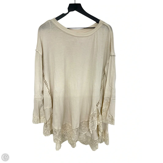 Top Long Sleeve By Free People In Cream, Size: M