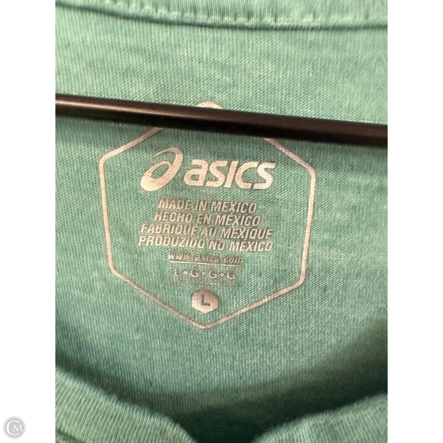 Athletic Tank Top By Asics In Blue & Green, Size: L