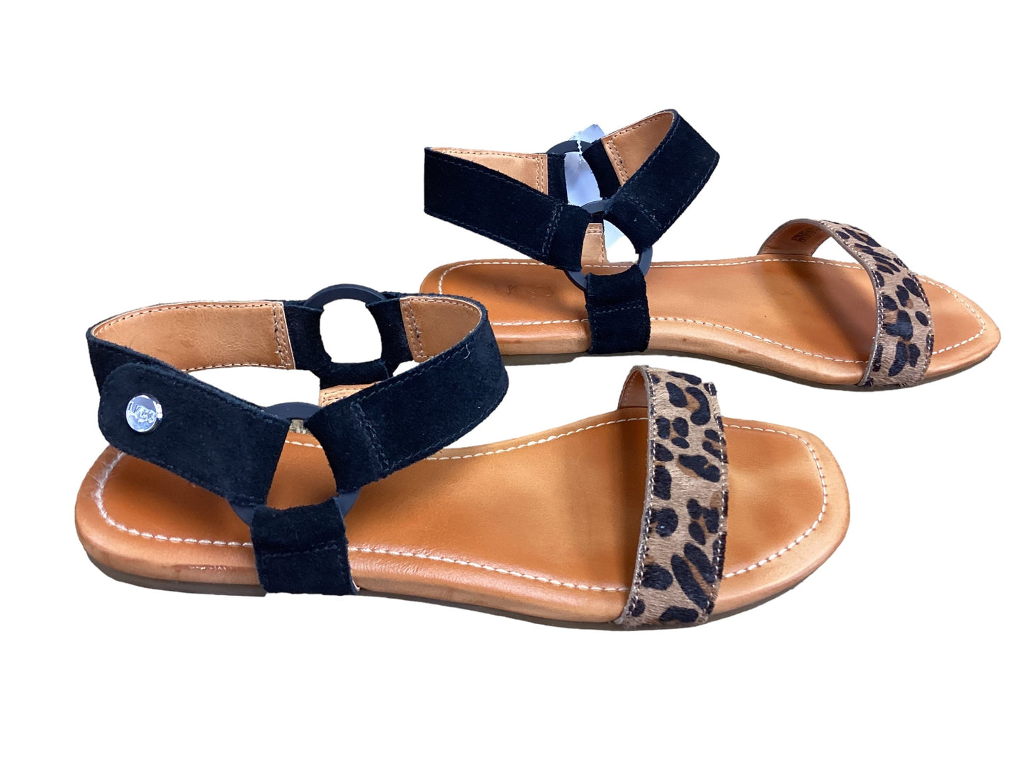 Animal Print Sandals Flats Ugg, Size 8
