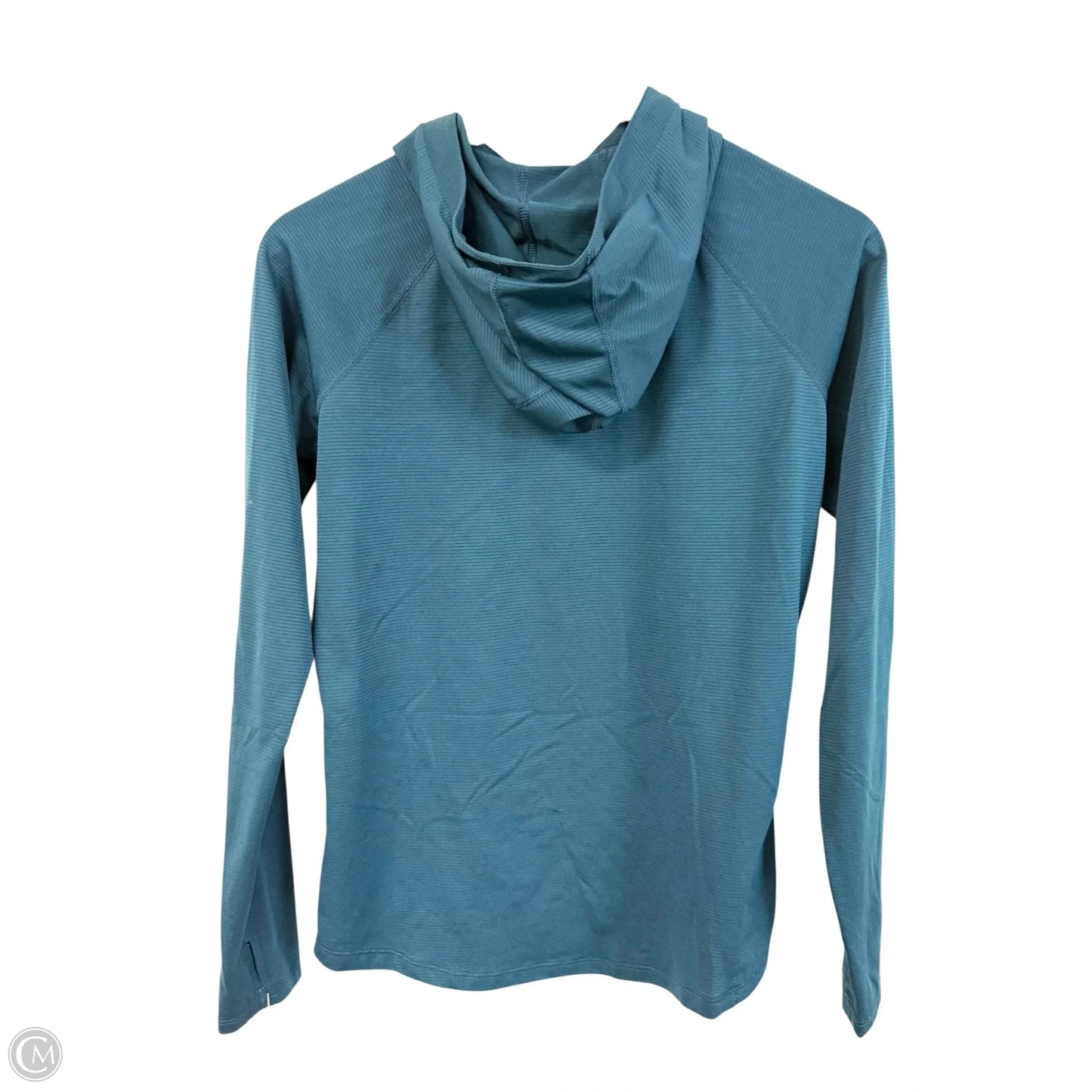 Athletic Top Long Sleeve Hoodie By Under Armour In Teal, Size: S