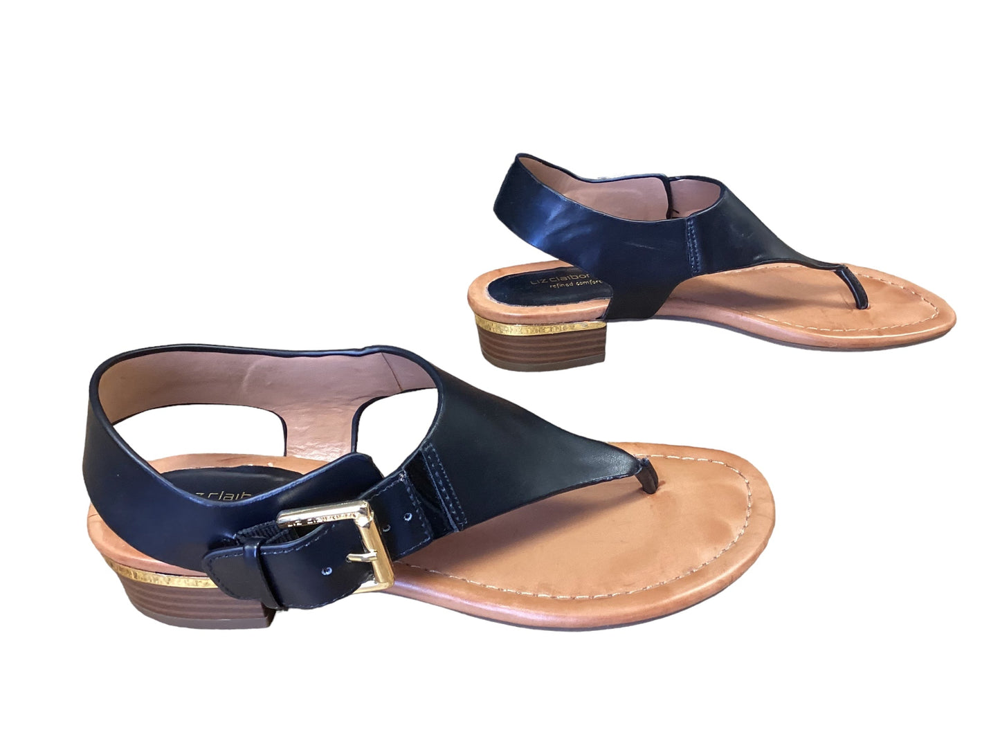 Black Sandals Flats Liz Claiborne, Size 6.5