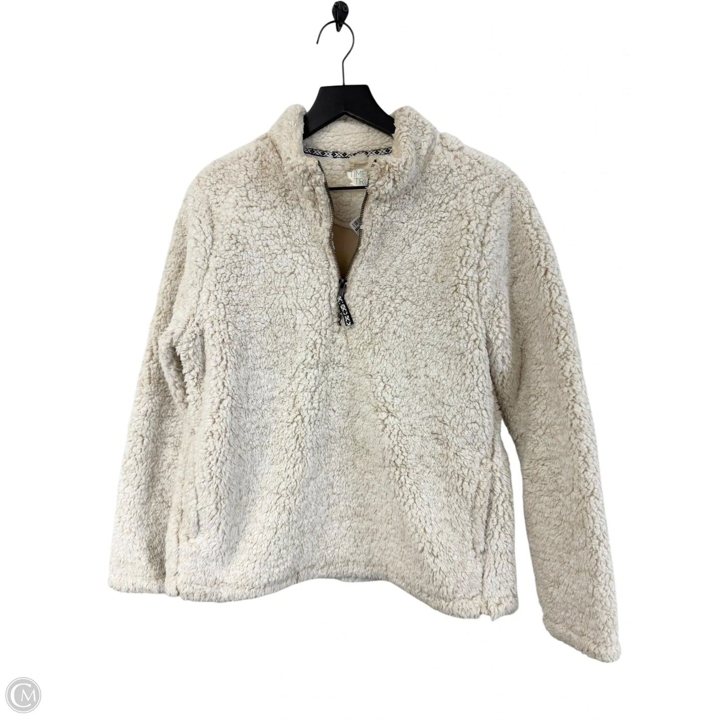 Sweatshirt Collar By Time And Tru In White, Size: M