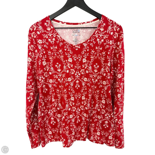 Top Long Sleeve Basic By Croft And Barrow In Red, Size: Xl