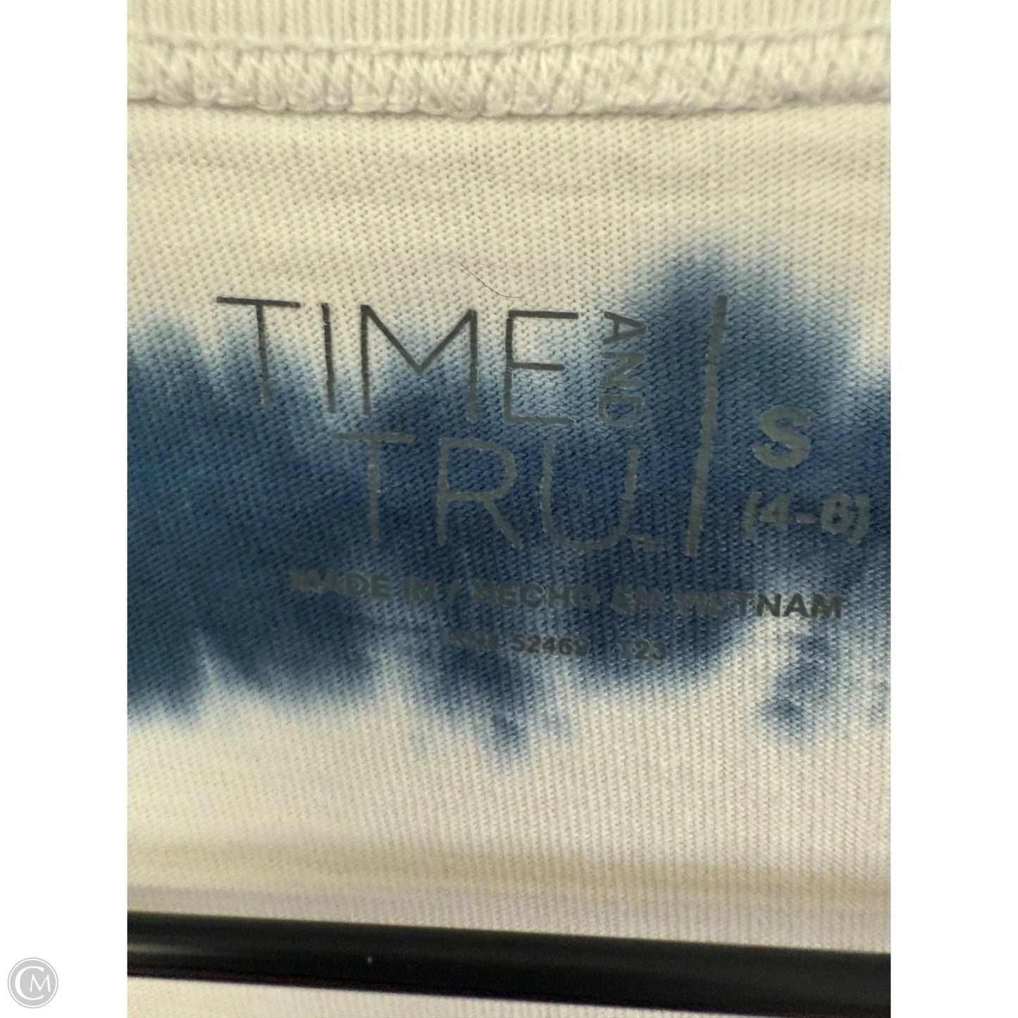 Top Long Sleeve By Time And Tru In Blue & White, Size: S