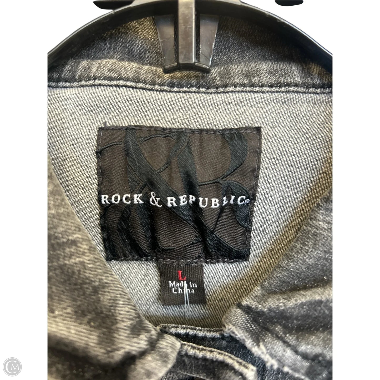 Jacket Denim By Rock And Republic In Black Denim, Size: L