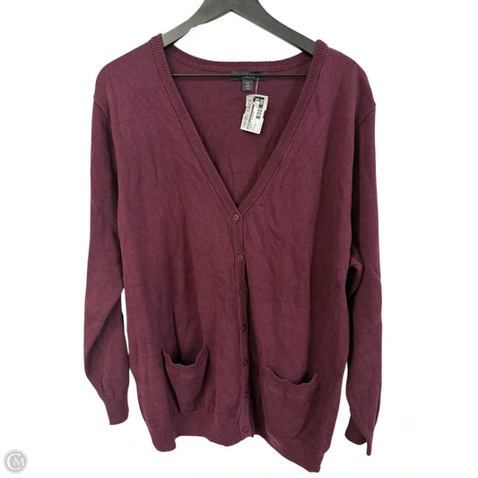 Sweater Cardigan By Ellos In Purple, Size: 1x