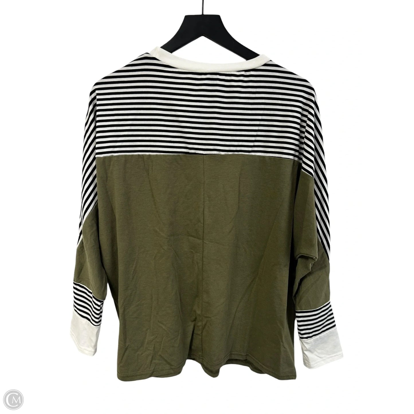 Top Long Sleeve By Cme In Black & Green, Size: L