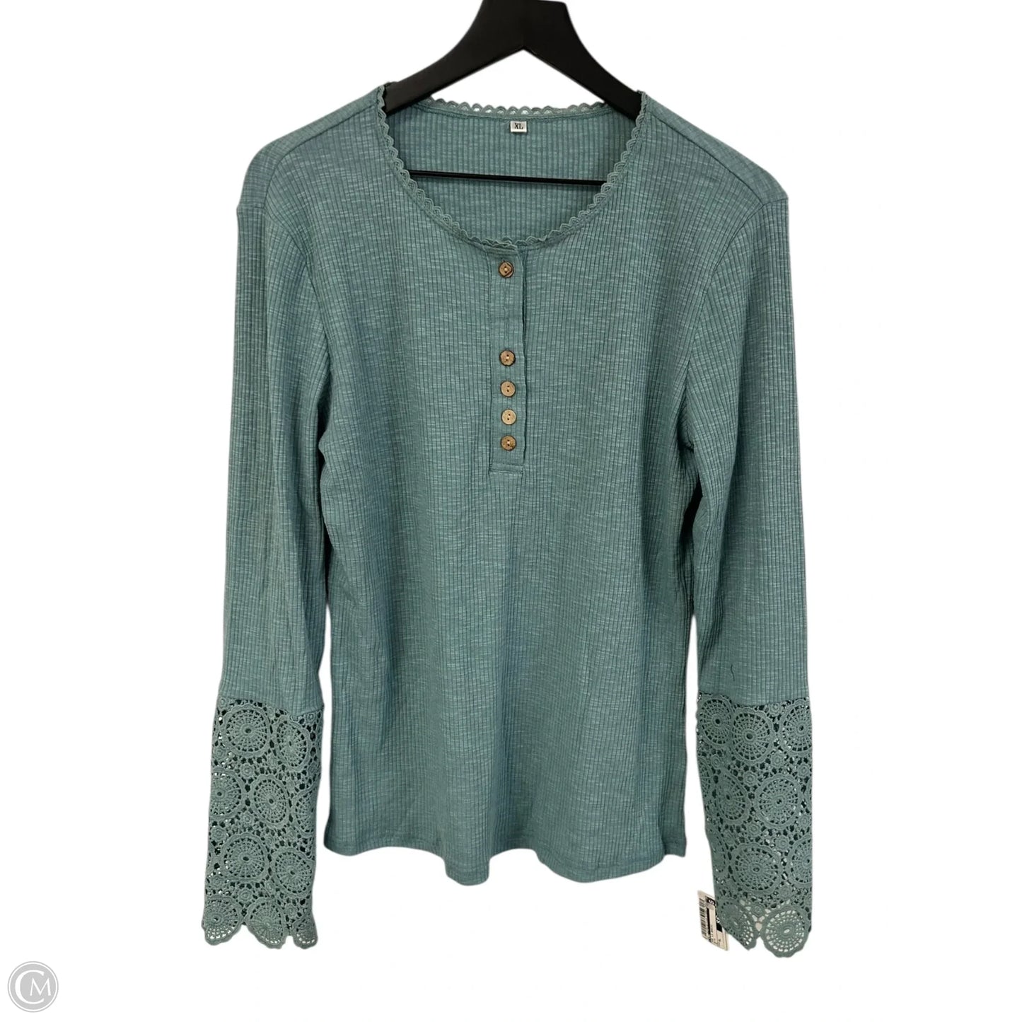 Top Long Sleeve Basic By Cmf In Blue, Size: Xl