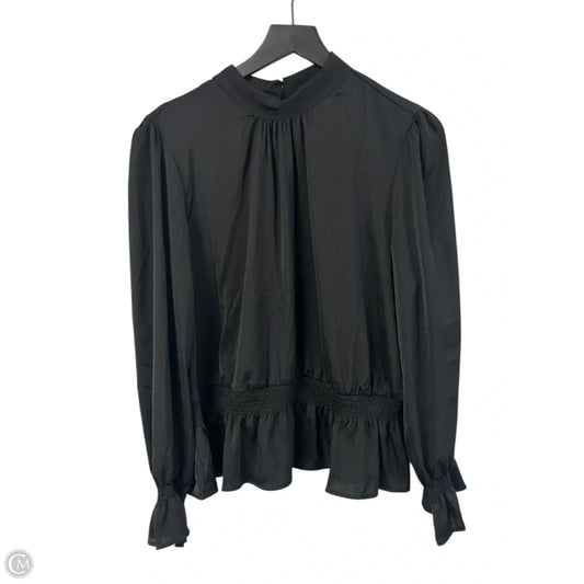 Top Long Sleeve By Scoop In Black, Size: L