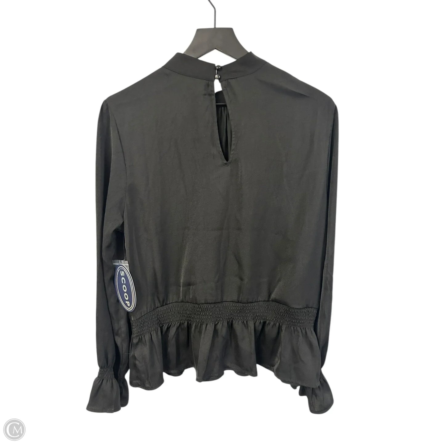 Top Long Sleeve By Scoop In Black, Size: L