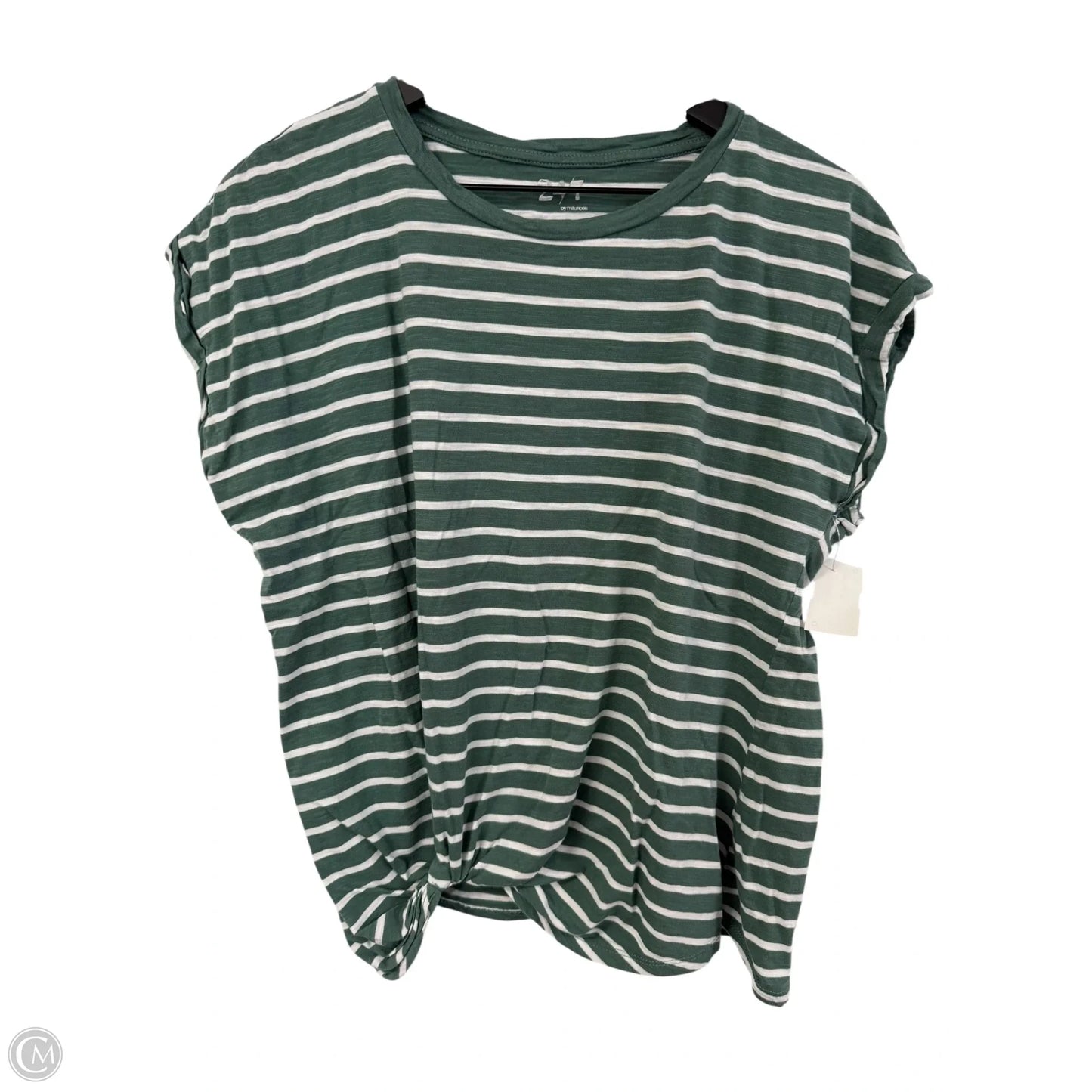 Top Short Sleeve By Maurices In Green & White, Size: Xl