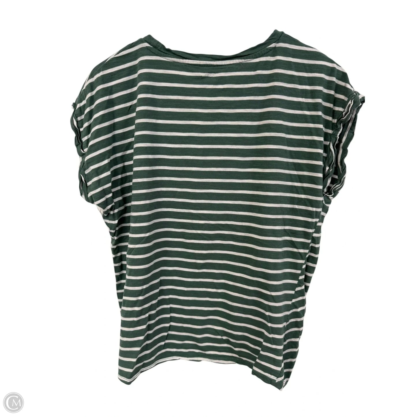 Top Short Sleeve By Maurices In Green & White, Size: Xl