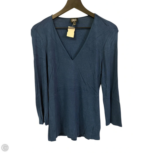 Top Long Sleeve Basic By Inc In Blue, Size: L