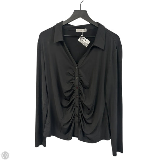 Blouse Long Sleeve By 89th And Madison In Black, Size: Xl