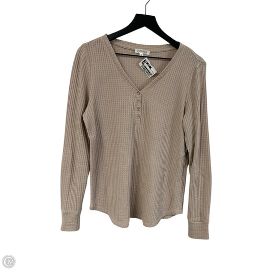 Top Long Sleeve Basic By Cme In Tan, Size: M