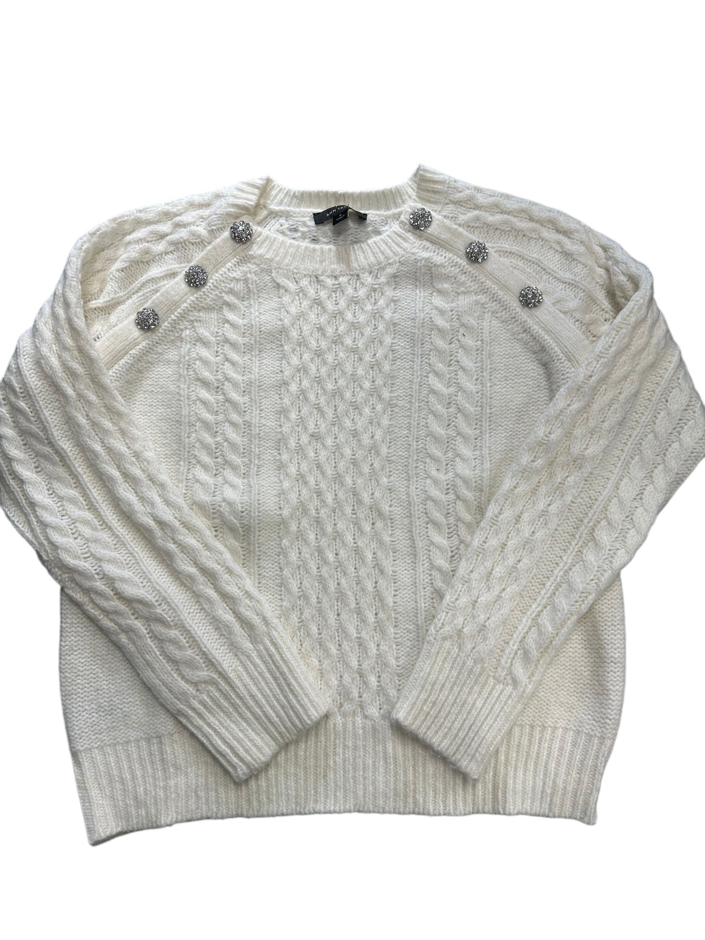 Sweater By Ann Taylor In Cream, Size: M