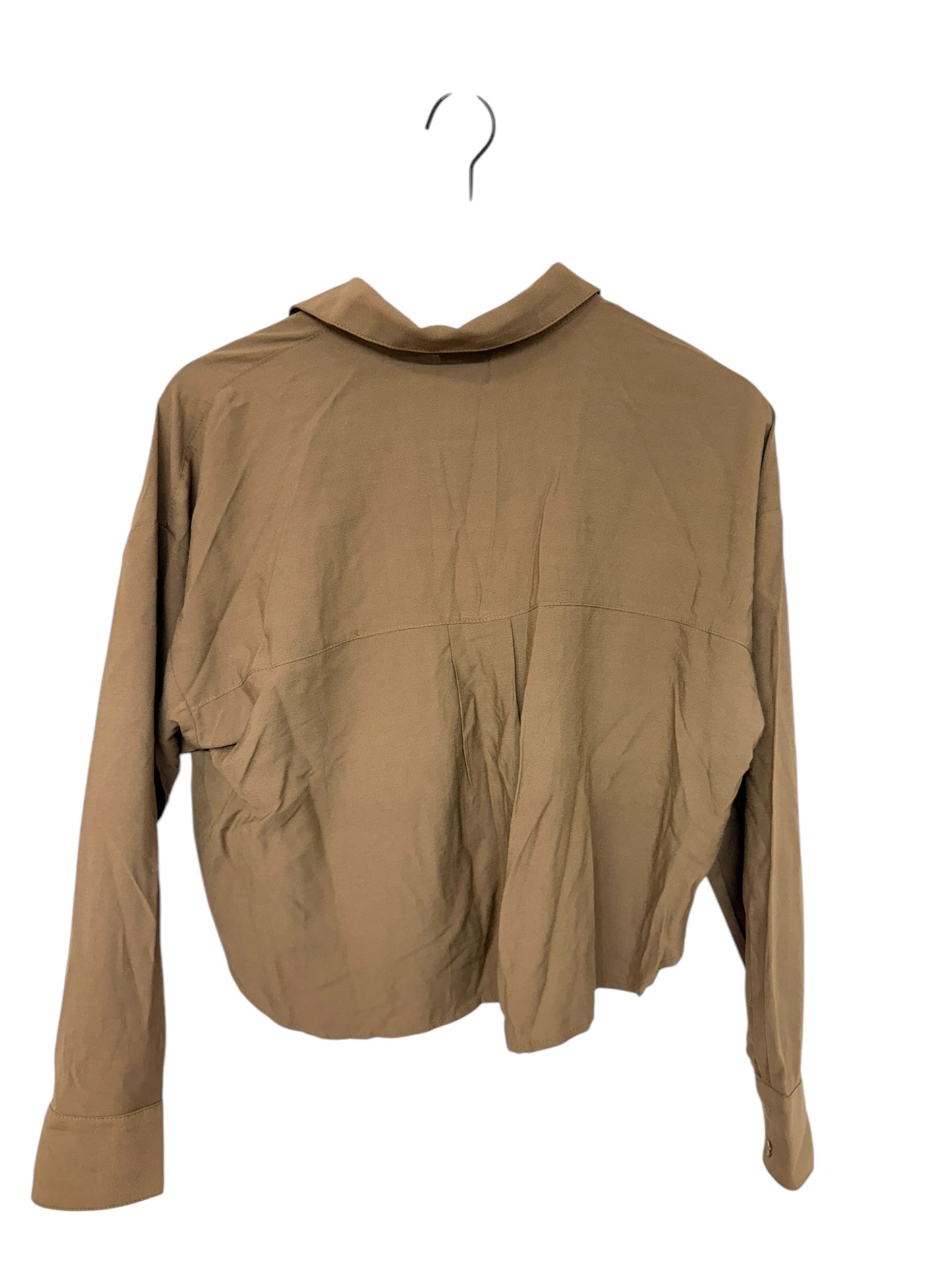 Blouse Long Sleeve By Clothes Mentor In Brown, Size: S