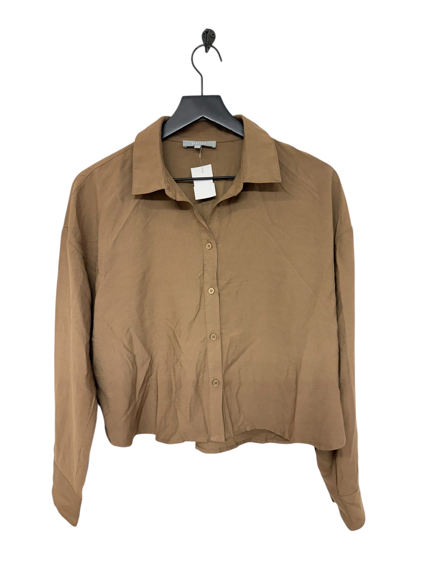 Blouse Long Sleeve By Clothes Mentor In Brown, Size: S