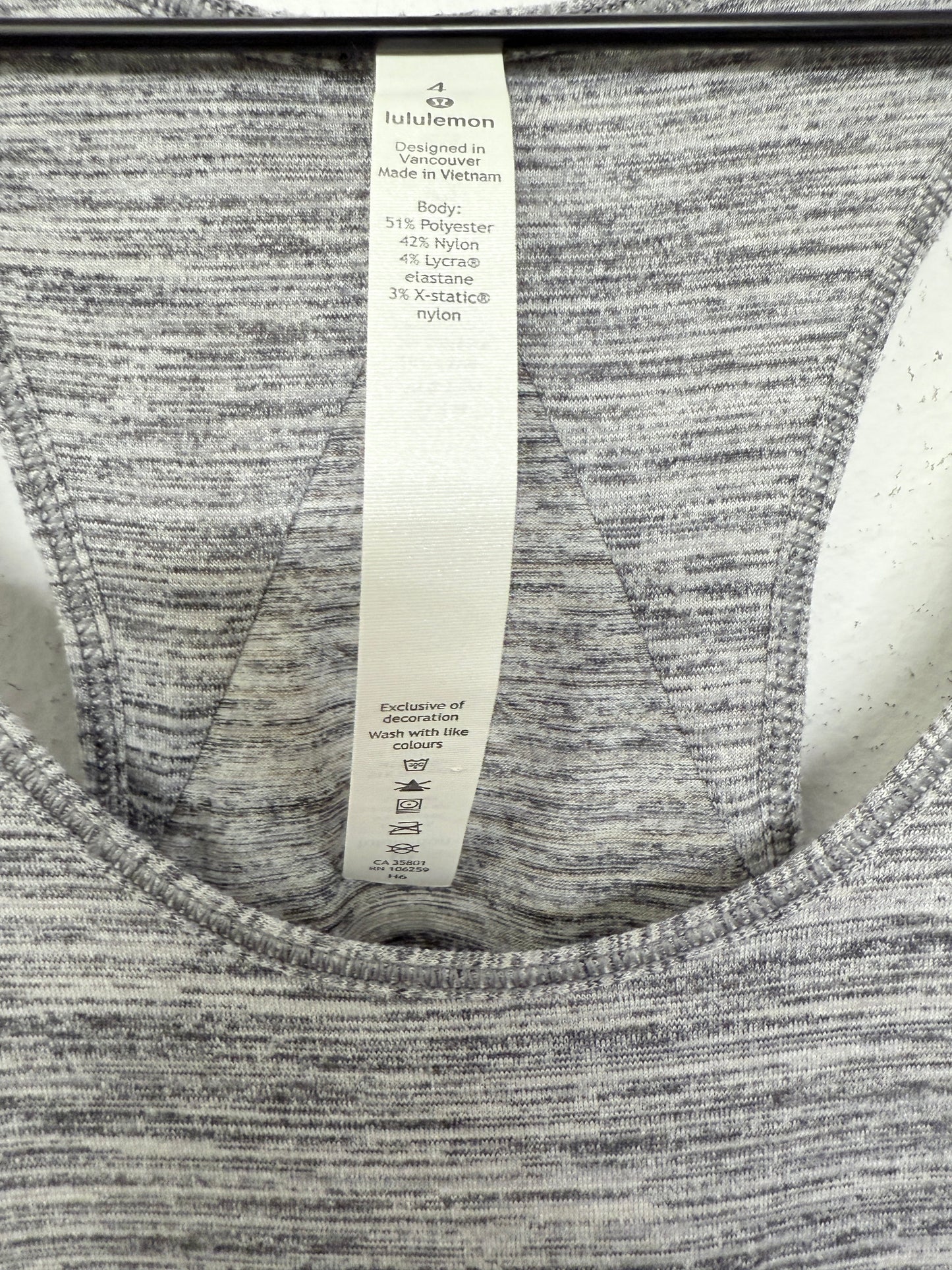 Athletic Tank Top By Lululemon In Grey, Size: 4