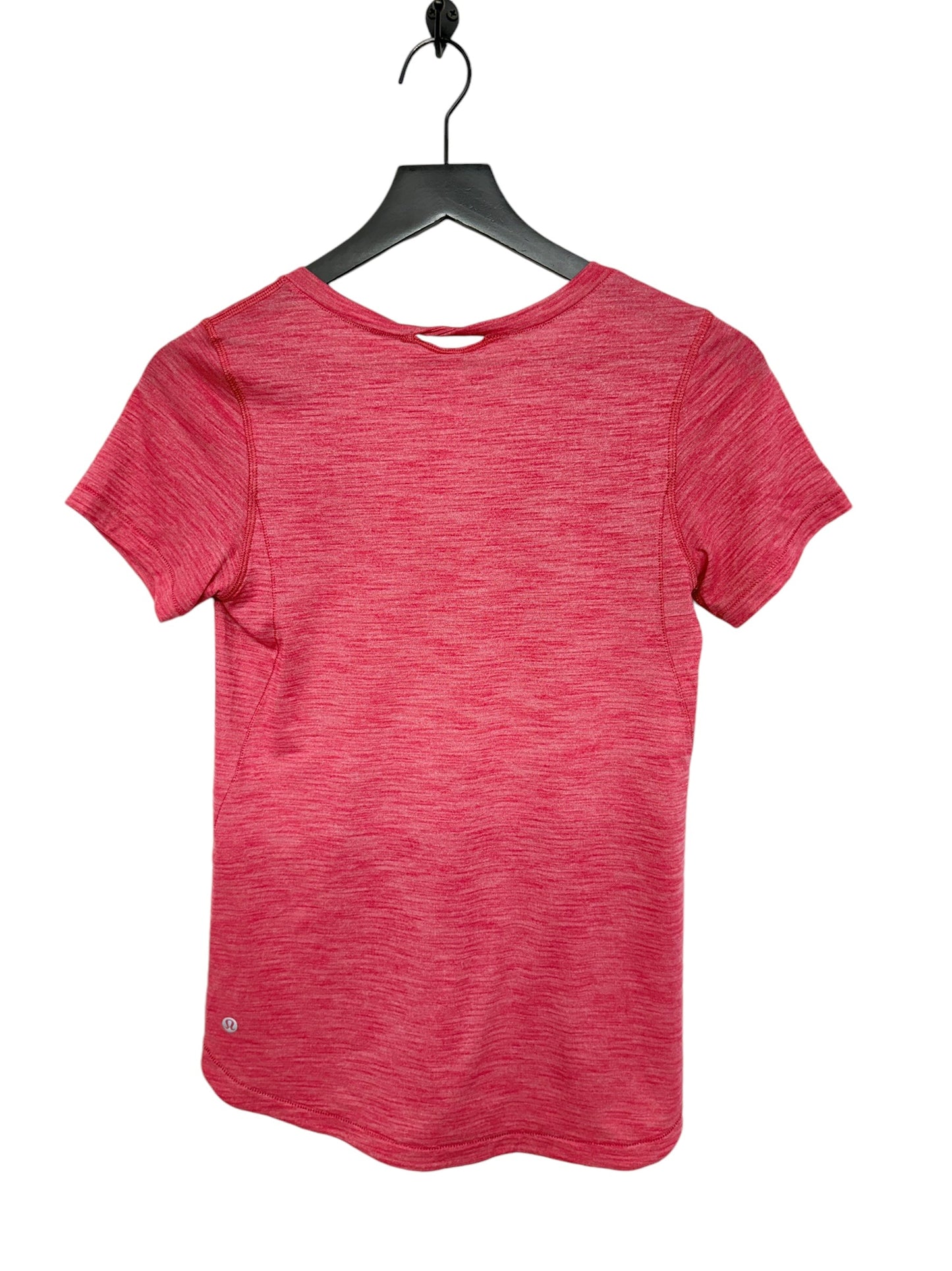 Athletic Top Short Sleeve By Lululemon In Pink, Size: 4