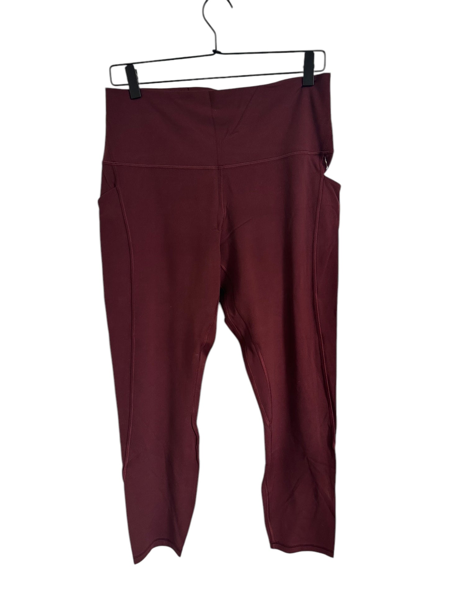 Athletic Leggings By Lululemon In Maroon, Size: 12