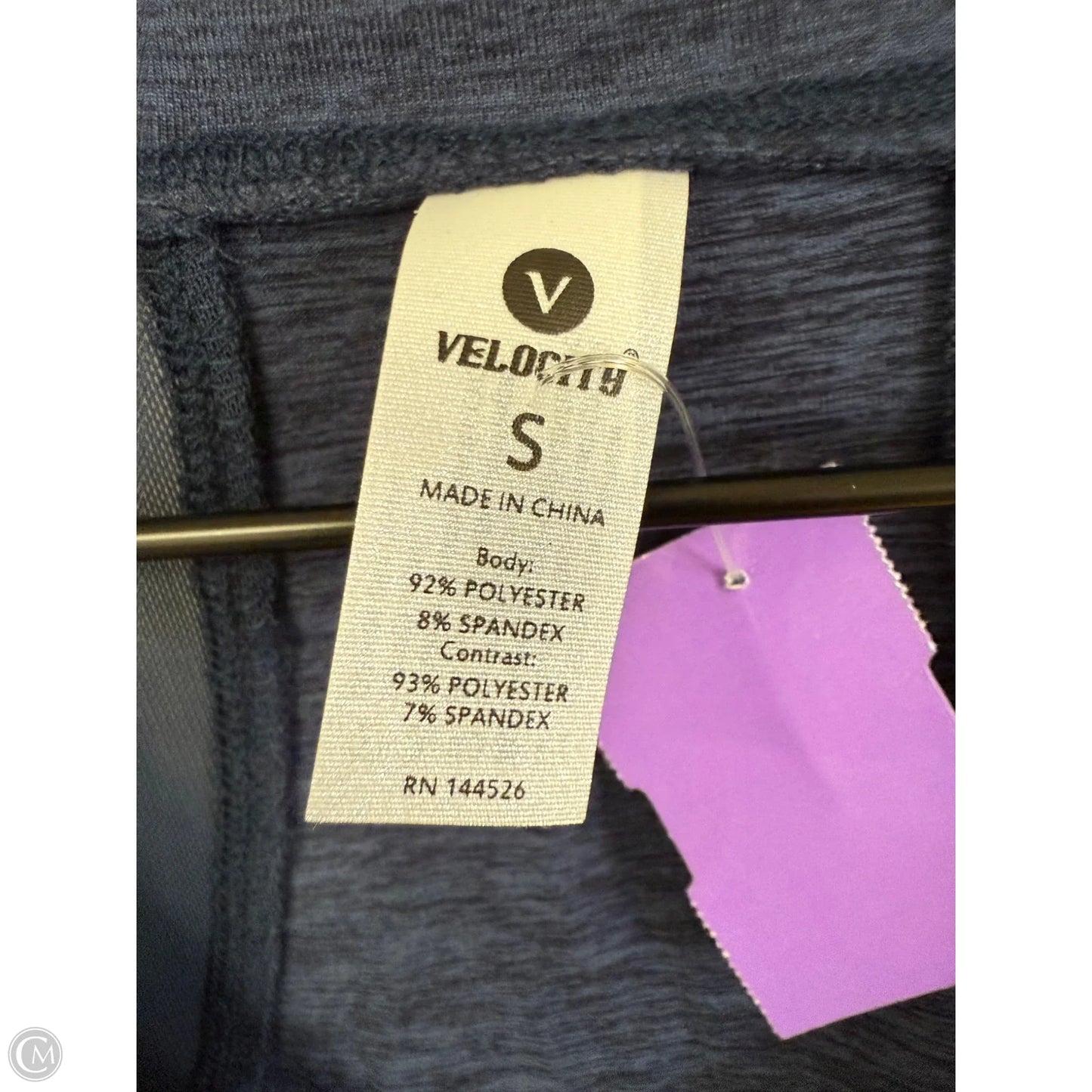 Athletic Top Short Sleeve By Velocity In Navy, Size: S