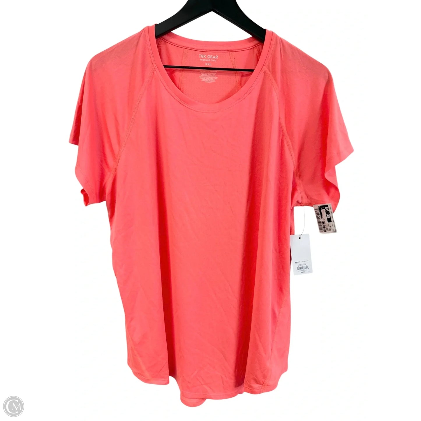 Athletic Top Short Sleeve By Tek Gear In Coral, Size: Xxl
