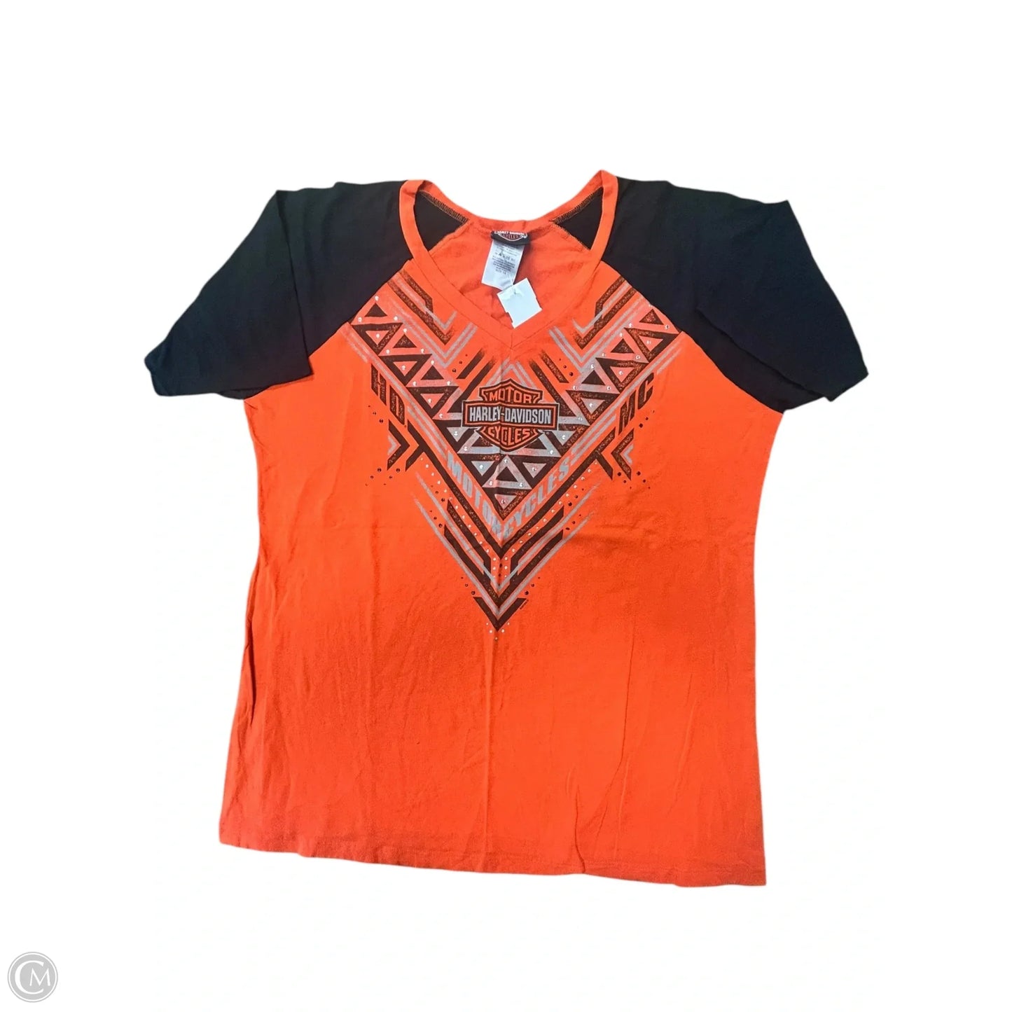 Top Short Sleeve Basic By Harley Davidson In Orange, Size: 1x