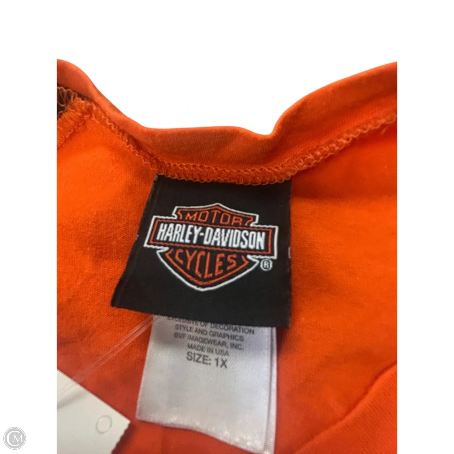 Top Short Sleeve Basic By Harley Davidson In Orange, Size: 1x