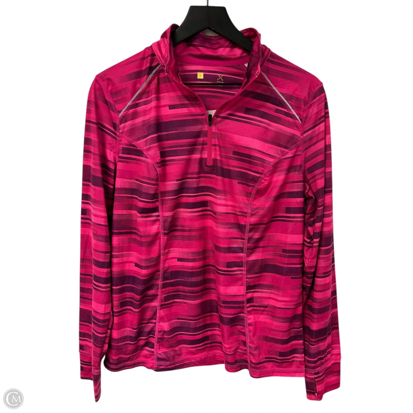 Athletic Top Long Sleeve Collar By Xersion In Pink, Size: L