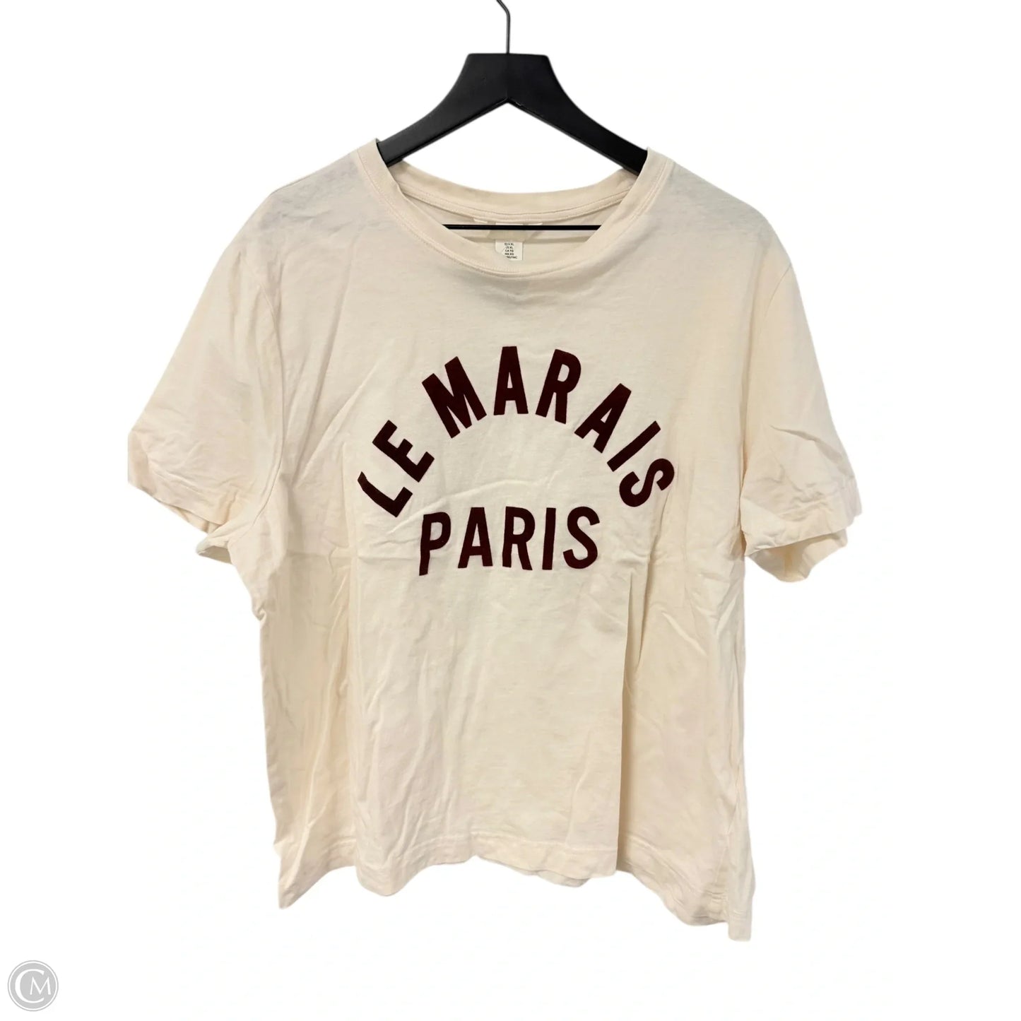 Top Short Sleeve Basic By H&m In Cream, Size: Xl