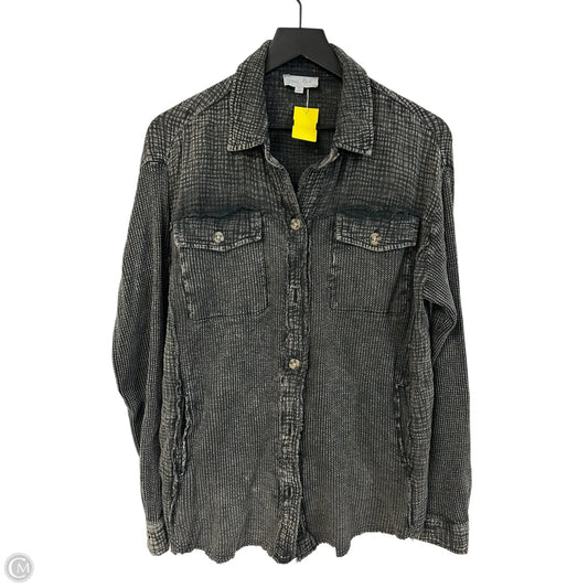 Blouse Long Sleeve By Grace & Lace In Grey, Size: S