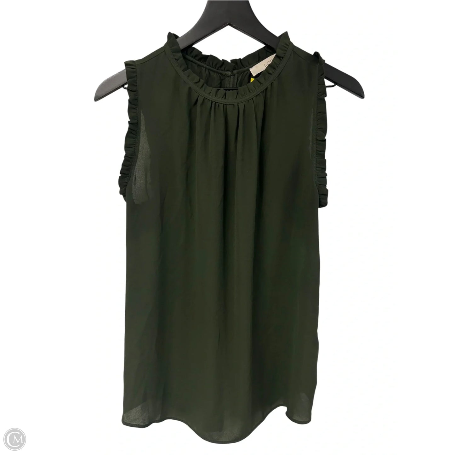 Top Sleeveless By Loft In Green, Size: M