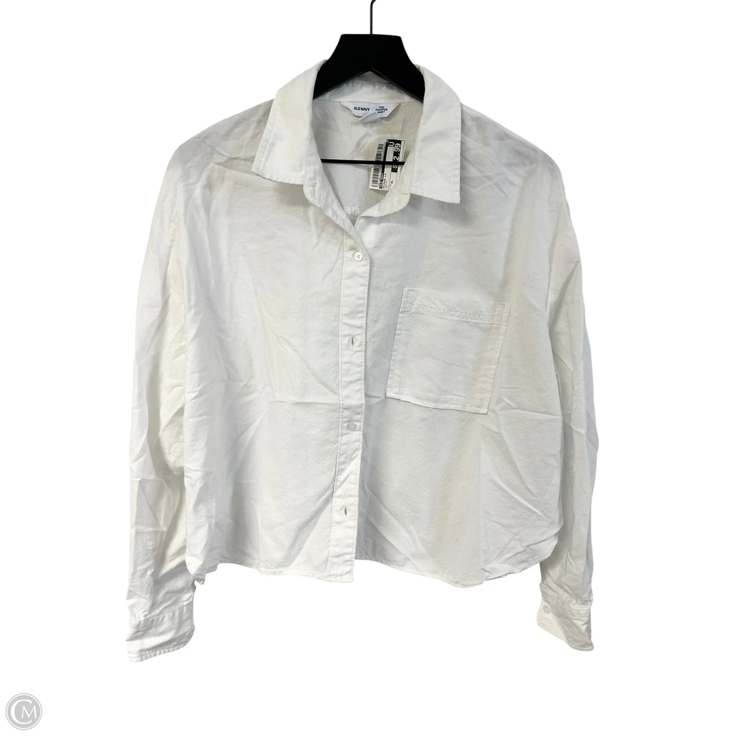 Blouse Long Sleeve By Old Navy In White, Size: Xl