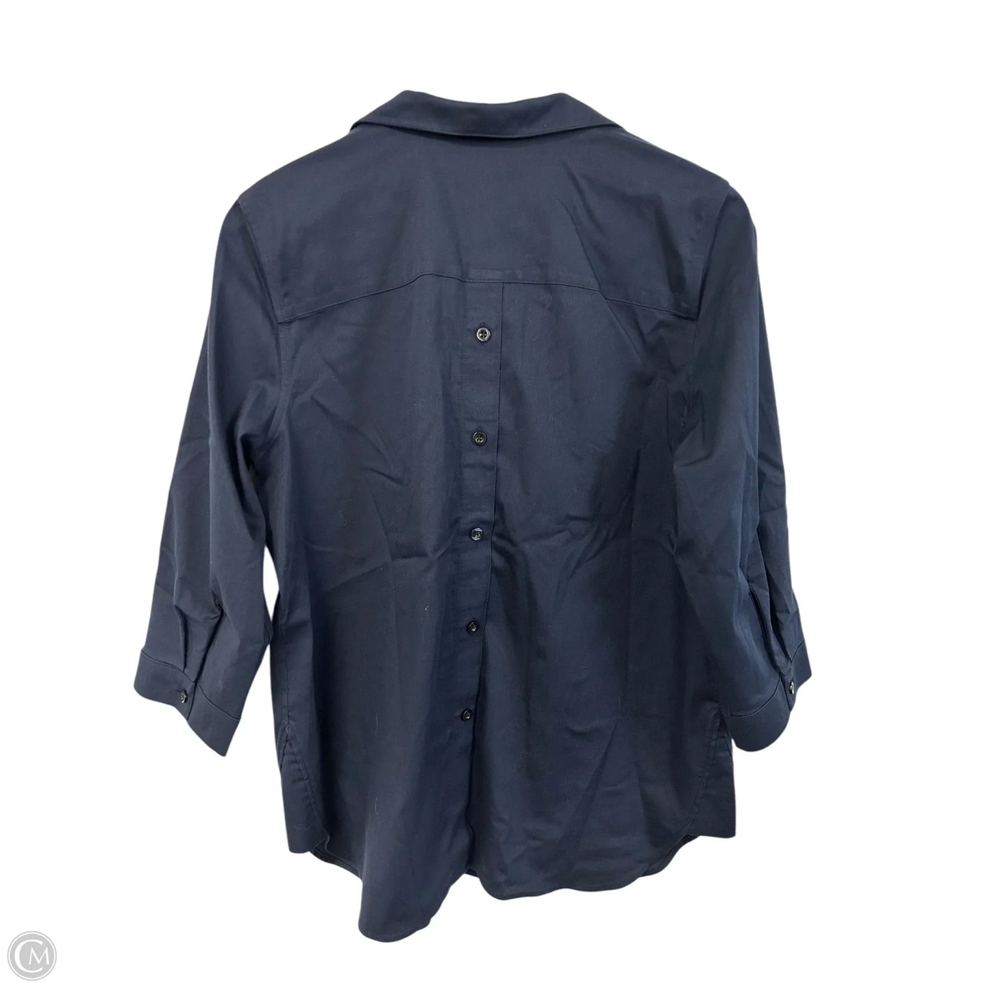 Blouse Long Sleeve By Chicos In Navy, Size: 8